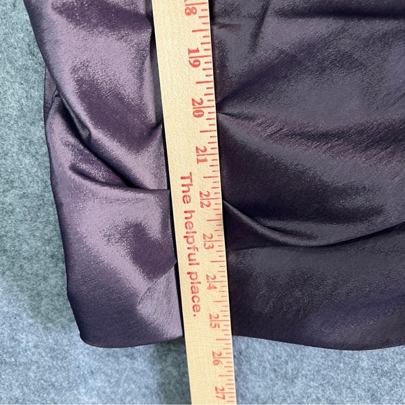 TADASHI SHOJI Purple Front Wrap Zip Back Elegant Evening Blouse Size 10 - Picture 8 of 9